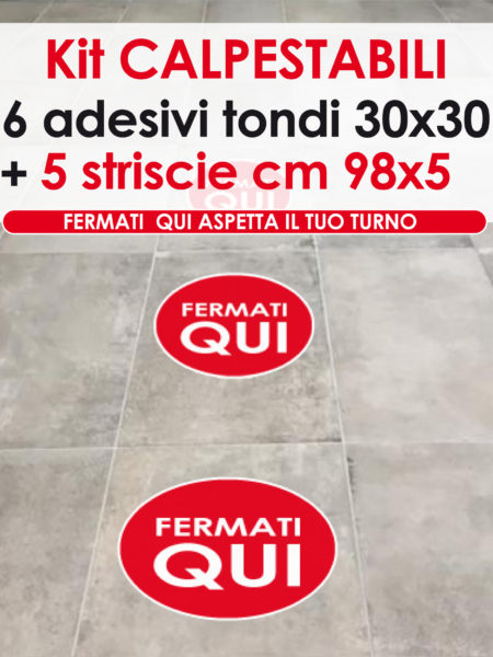 Kit Adesivi Calpestabili 6 tondi 5 striscie